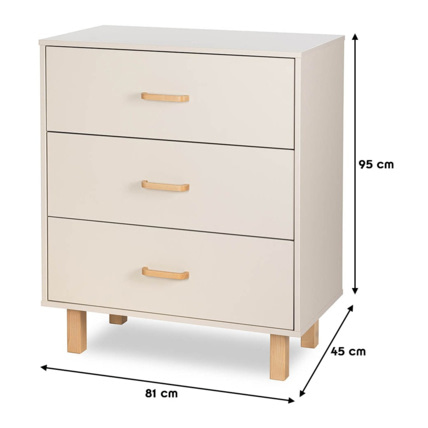 Avis Commode bébé en bois de hêtre 3 tiroirs sans plan à langer Laura Mon Mobilier Design 4
