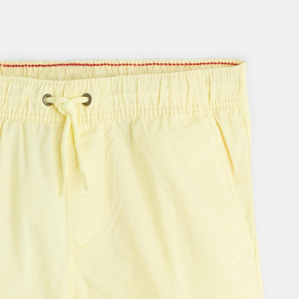 Avis Bermuda slim en toile unie jaune garçon OKAIDI 2