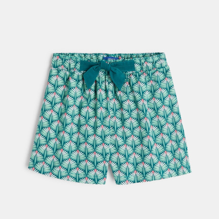 Avis Short en toile imprimée vert fille OKAIDI 1