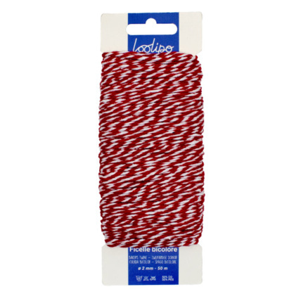Avis Ficelle Bicolore En Coton - Rouge & Blanc LOOLIPO 1
