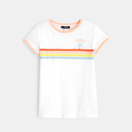 Avis T-shirt à message "Summer" rose fille OKAIDI 1