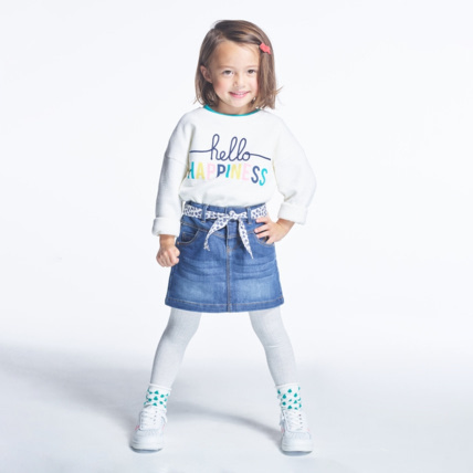 Avis Mini-jupe ceinturée bleue fille OKAIDI 1
