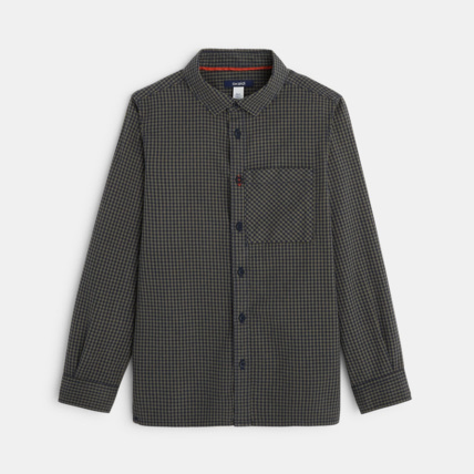 Avis Chemise manches longues à petits carreaux verte garçon OKAIDI 1