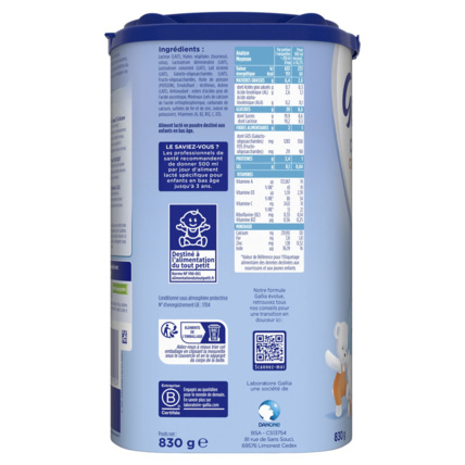 Avis Lait decroissance en poudre Laboratoire Gallia 2