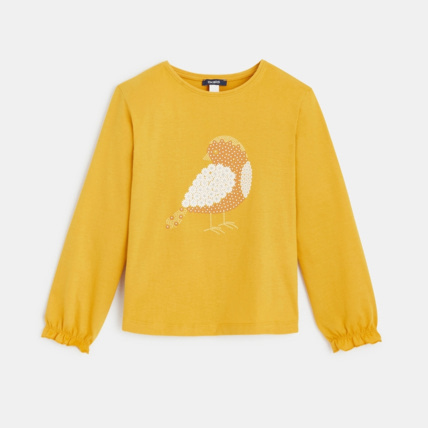 Avis T-shirt manches longues à motif fantaisie jaune fille OKAIDI 2