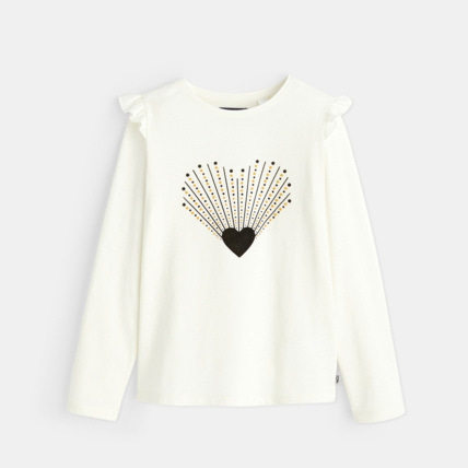Avis T-shirt à épaules volantées blanc fille OKAIDI 1