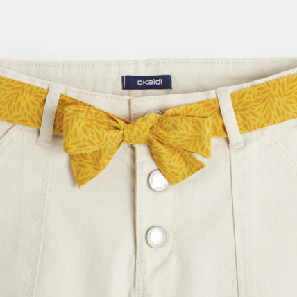 Avis Short en toile ceinturé blanc fille OKAIDI 2