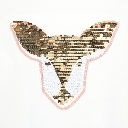 Avis T-shirt manches longues à sequins magiques blanc fille OKAIDI 2