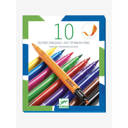 Avis 10 feutres pinceaux double embout DJECO 1