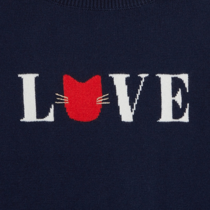 Avis Pull en maille fine LOVE bleu fille OKAIDI 3
