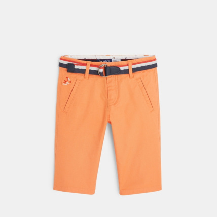 Avis Bermuda droit en toile piquée orange garçon OKAIDI 1