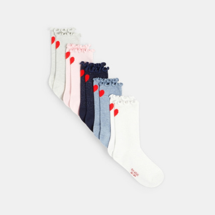 Avis Chaussettes petits coeurs (lot de 5) bleues fille OKAIDI 1