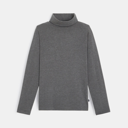 Avis T-shirt stretch col roulé uni gris garçon OKAIDI 1