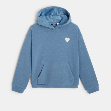 Avis Sweat-shirt tout doux à capuche bleu fille OKAIDI 1