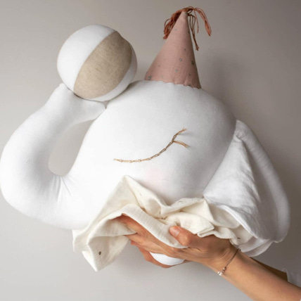 Avis Trophée mural enfant en lin, Éléphant Blanc Sevira Kids 3