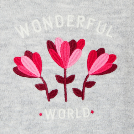 Avis Pull brodé de fleurs gris fille OKAIDI 3