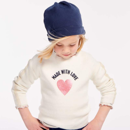 Pull fin a message made with. blanc fille OKAIDI Comparateur Avis Prix