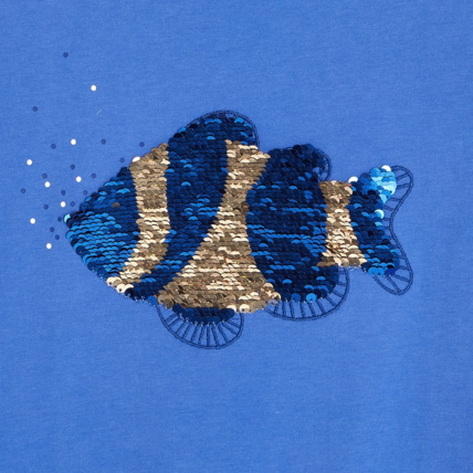 Avis T-shirt à sequins magiques bleu fille OKAIDI 2