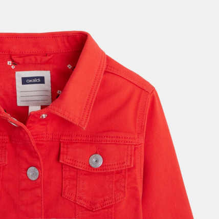 Avis Veste jean couleur rouge fille OKAIDI 3