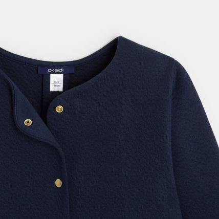 Avis Gilet molletonné pressionné bleu fille OKAIDI 2