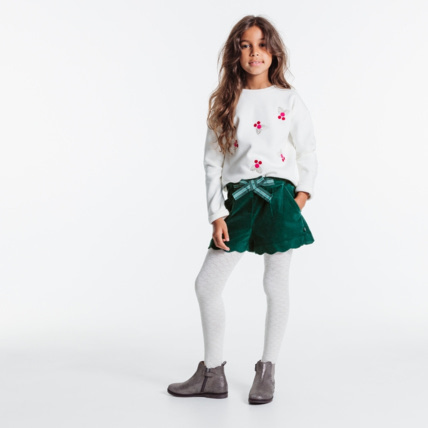 Avis Short en velours lisse stretch vert fille OKAIDI 1