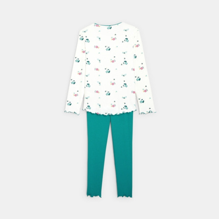 Avis Pyjama en jersey de coton biologique blanc fille OKAIDI 3
