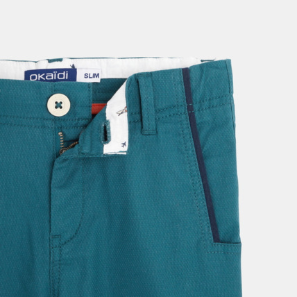 Avis Bermuda slim en toile piquée bleu garçon OKAIDI 2