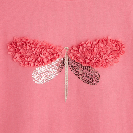 Avis T-shirt à motif libellule rose fille OKAIDI 2