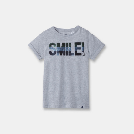 Avis T-shirt à sequins magiques gris garçon OKAIDI 1
