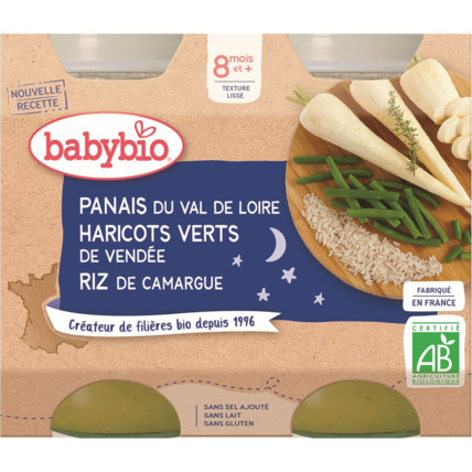 Avis Bonne Nuit Panais du Centre-Val de Loire Haricots verts des Hauts-de-France Riz de Camargue Babybio 1