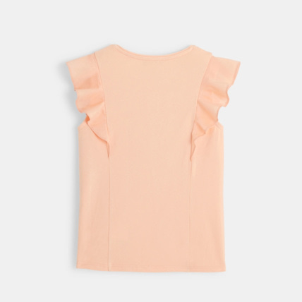 Avis T-shirt à volants et fleur en tulle orange fille OKAIDI 3