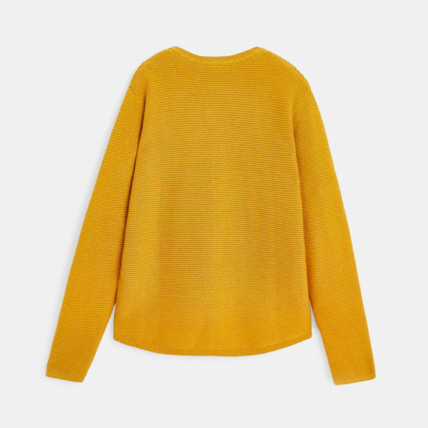Avis Gilet boutonné à côtes Ottoman jaune fille OKAIDI 3