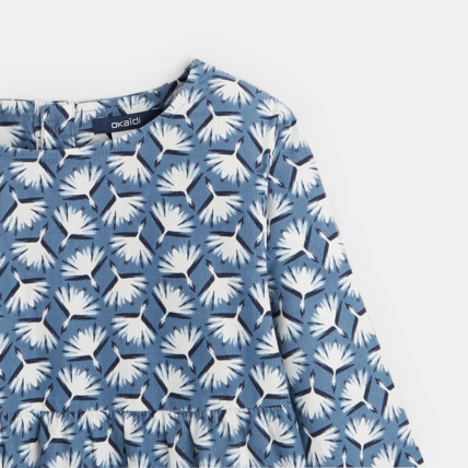 Avis Robe évasée en velours côtelé motif japonisant bleue fille OKAIDI 4