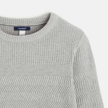 Avis Pull côtelé fantaisie gris garçon OKAIDI 2