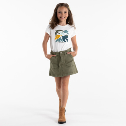 Avis Mini-jupe en toile verte fille OKAIDI 1