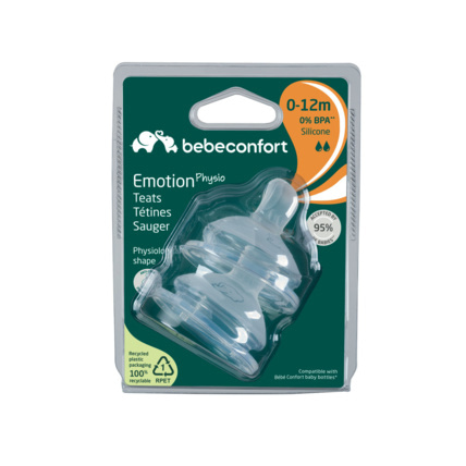 Avis Lot de 2 tétines en silicone Emotion Physio 0-12 mois Bebeconfort 1