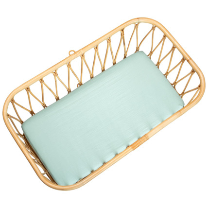 Avis Drap housse berceau en gaze de coton à carreaux Sevira Kids 4