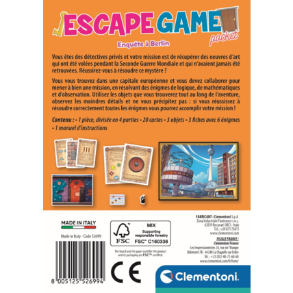 Avis Escape Game - Enquête à Berlin Clementoni 3