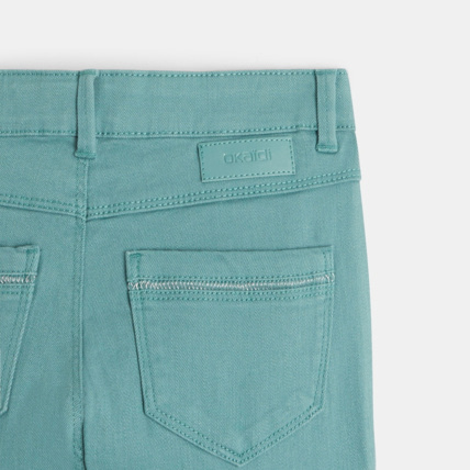 Avis Pantalon skinny en toile unie vert fille OKAIDI 3