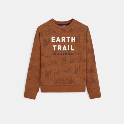 Avis Sweat-shirt imprimé à message marron garçon OKAIDI 1