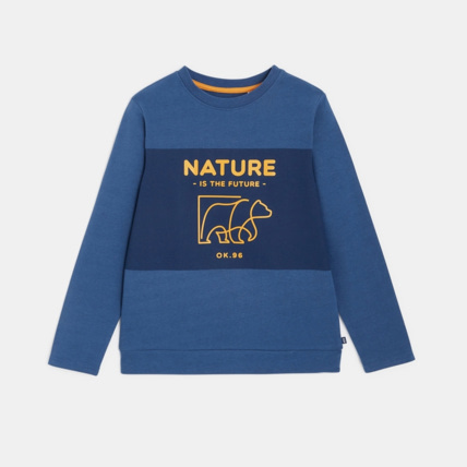Avis Sweat-shirt à message "nature is the future" bleu garçon OKAIDI 2
