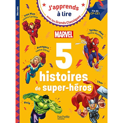 Avis Disney - 5 histoires de super-héros Marvel fin de CP début de CE1 Hachette Éducation 1
