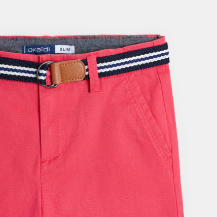 Avis Bermuda en toile + ceinture rose garçon OKAIDI 3