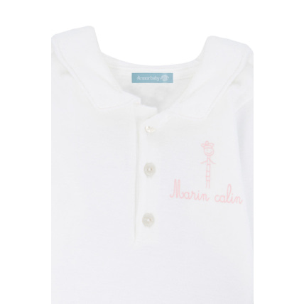 Avis Lot de bodies 2 "Brendan" Baby - coton - Blanc/Crevette ARMOR-LUX 2