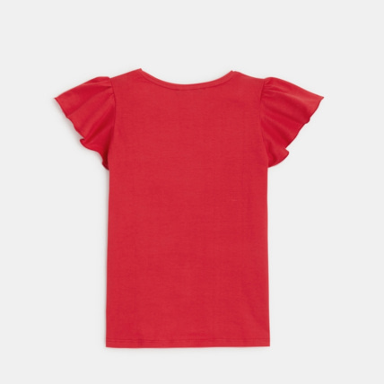Avis T-shirt à message "Time to love" rouge fille OKAIDI 4