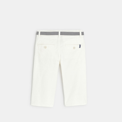 Avis Bermuda en toile + ceinture sangle blanc garçon OKAIDI 3