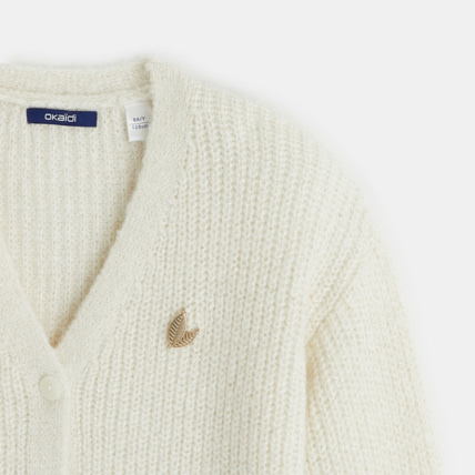 Avis Gilet côtelé boutonné blanc fille OKAIDI 3