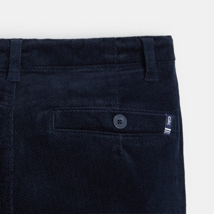 Avis Pantalon chino en velours fantaisie uni bleu garçon OKAIDI 4