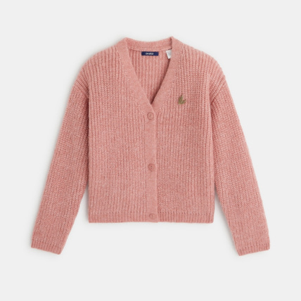 Avis Gilet côtelé boutonné rose fille OKAIDI 1