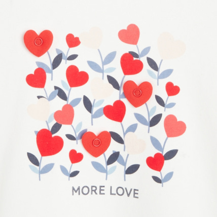 Avis T-shirt amusant à personnaliser "more love" blanc fille OKAIDI 3